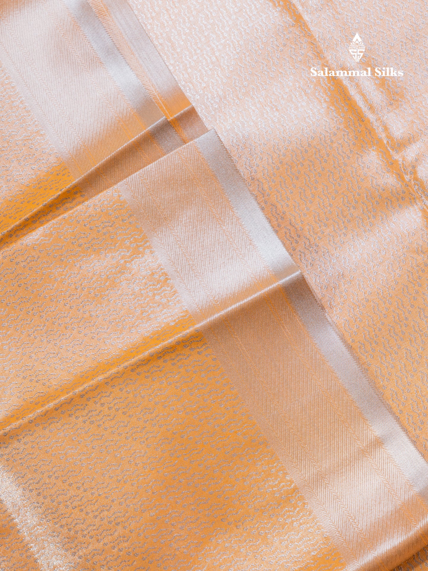 Silver Bridal Tissue Semi Silk Saree With Traditional Evening Morning Border
