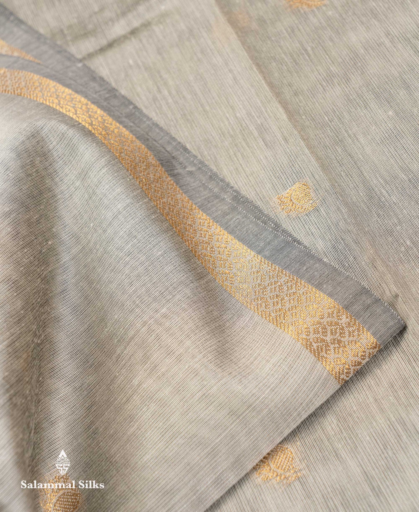 Beautiful Cream Grey Maheshwar Cotton Saree With Contrast Pink Blouse