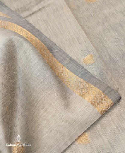 Beautiful Cream Grey Maheshwar Cotton Saree With Contrast Pink Blouse