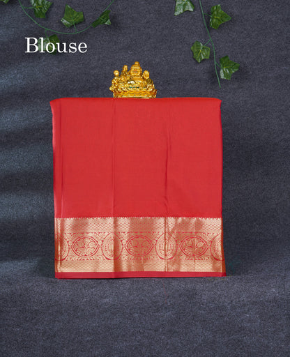 Semi Pattu Pavadai ( Rama Blue ) With Red Blouse 21"