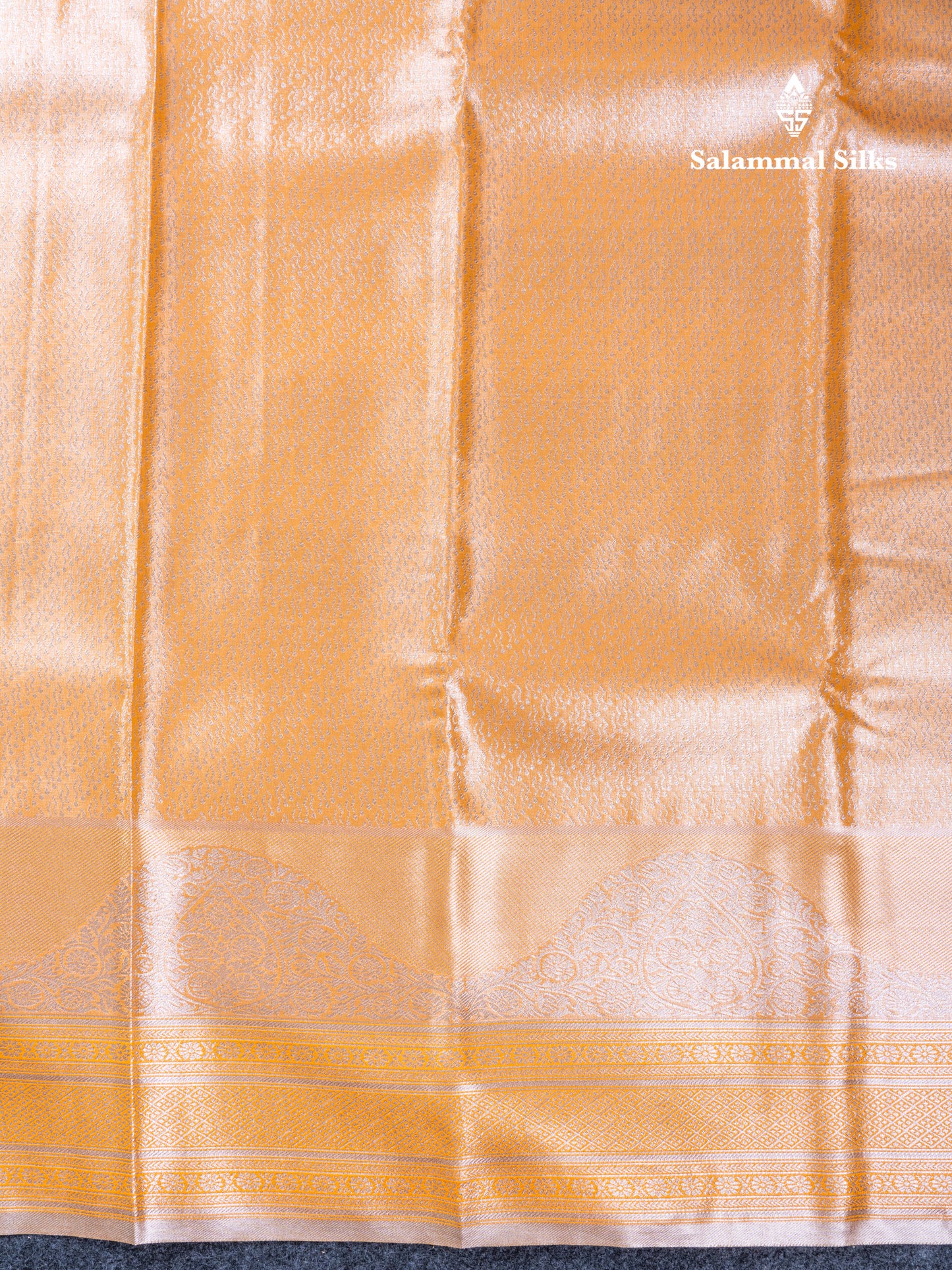 Silver Bridal Tissue Semi Silk Saree With Traditional Evening Morning Border