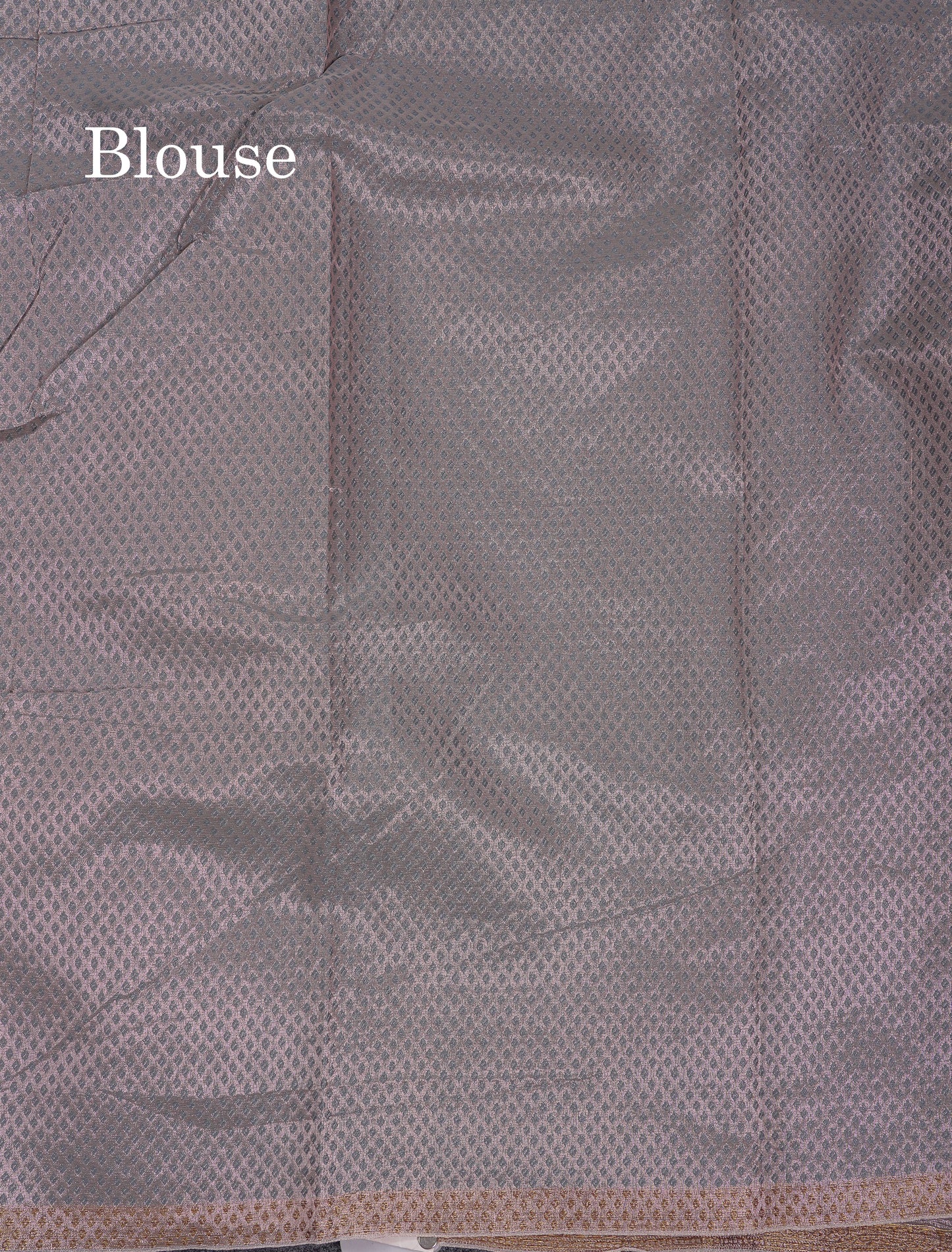 Premium Dark Peach Tissue Crush Fancy Saree With Contrast Blueish Grey Blouse