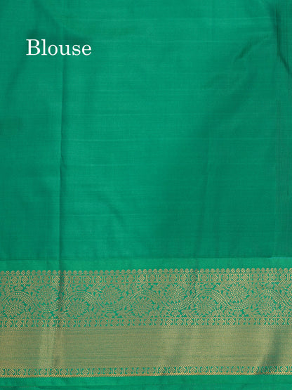 1000 Buttas Dark Navy Blue Semi Silk Saree With Contrast Saffire Green Border