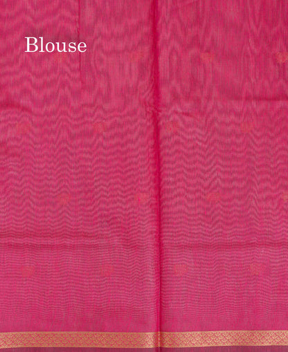 Beautiful Cream Grey Maheshwar Cotton Saree With Contrast Pink Blouse