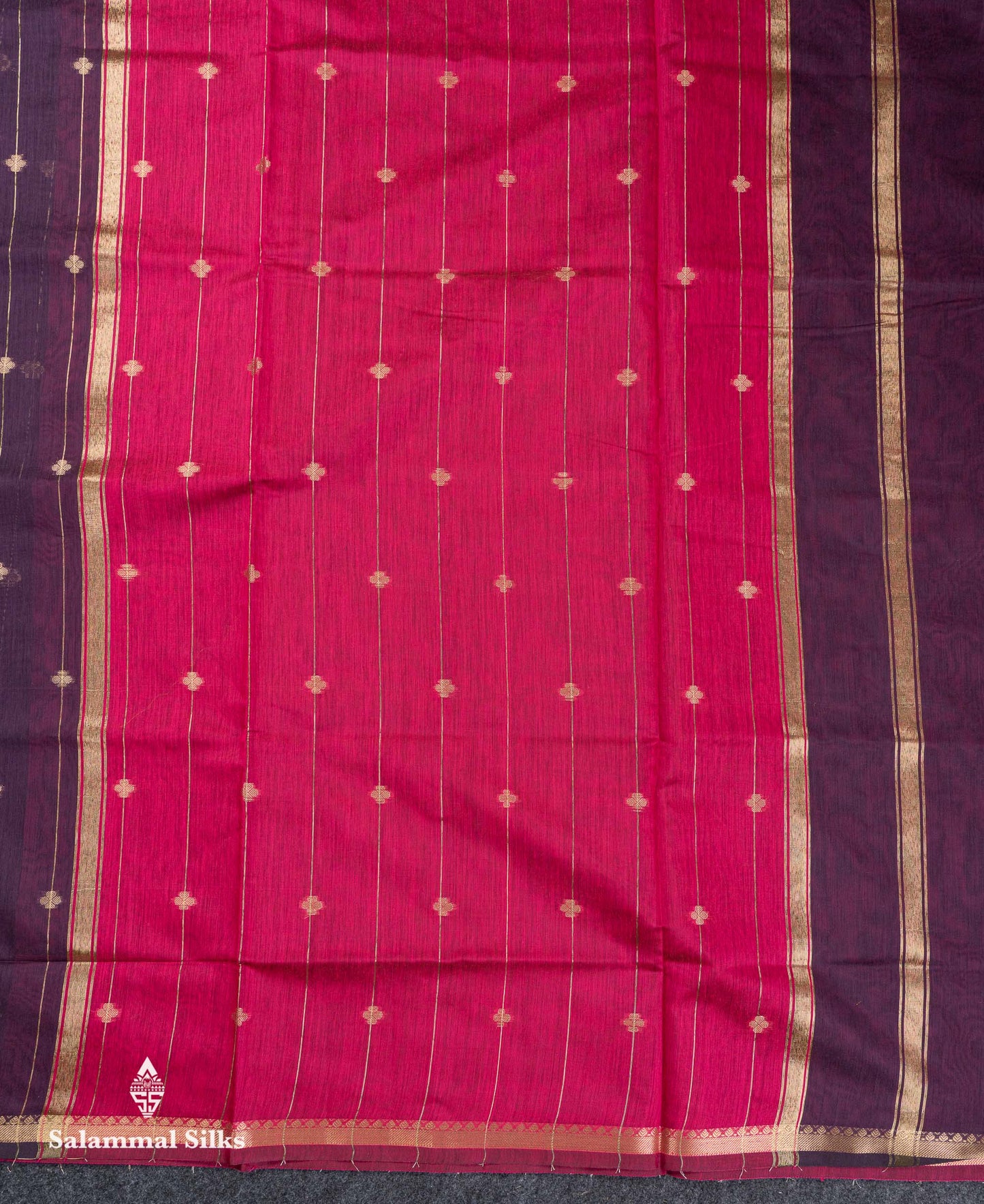 Beautiful Light Grey Stripes With Butta Maheshwar Cotton Saree With Contrast Black Blouse