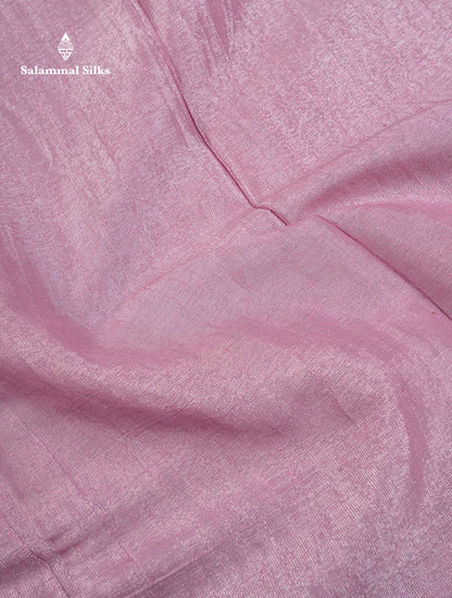 Stunning Pastel Violet Tissue Sungudi Cotton Saree With Small Traditional Silver Zari Border