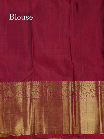 Beautiful Bottle Green Bridal Pure Kanjivaram Silk Saree With Contrast Dark Maroon Traditional Evening Morning Border