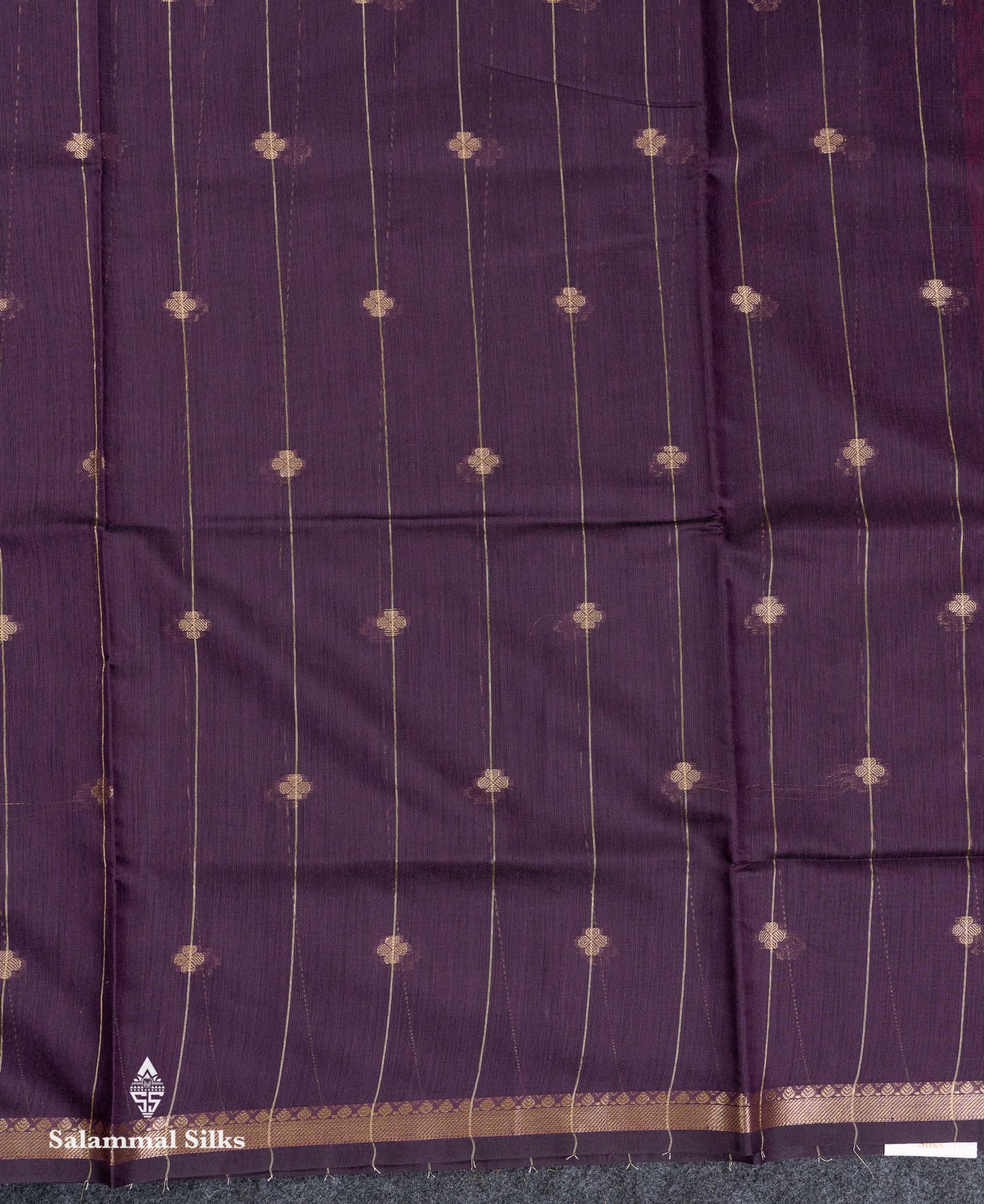 Beautiful Light Grey Stripes With Butta Maheshwar Cotton Saree With Contrast Black Blouse