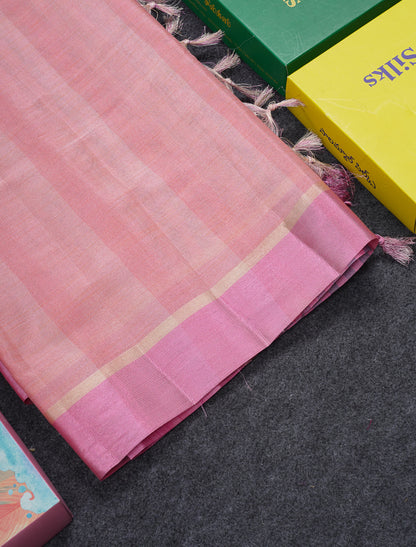 Beautiful Sea Blue Semi Tussar Fancy Saree With Contrast Sky Blue Border
