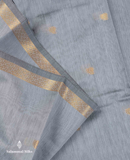 Beautiful Cream Grey Maheshwar Cotton Saree With Contrast Pink Blouse