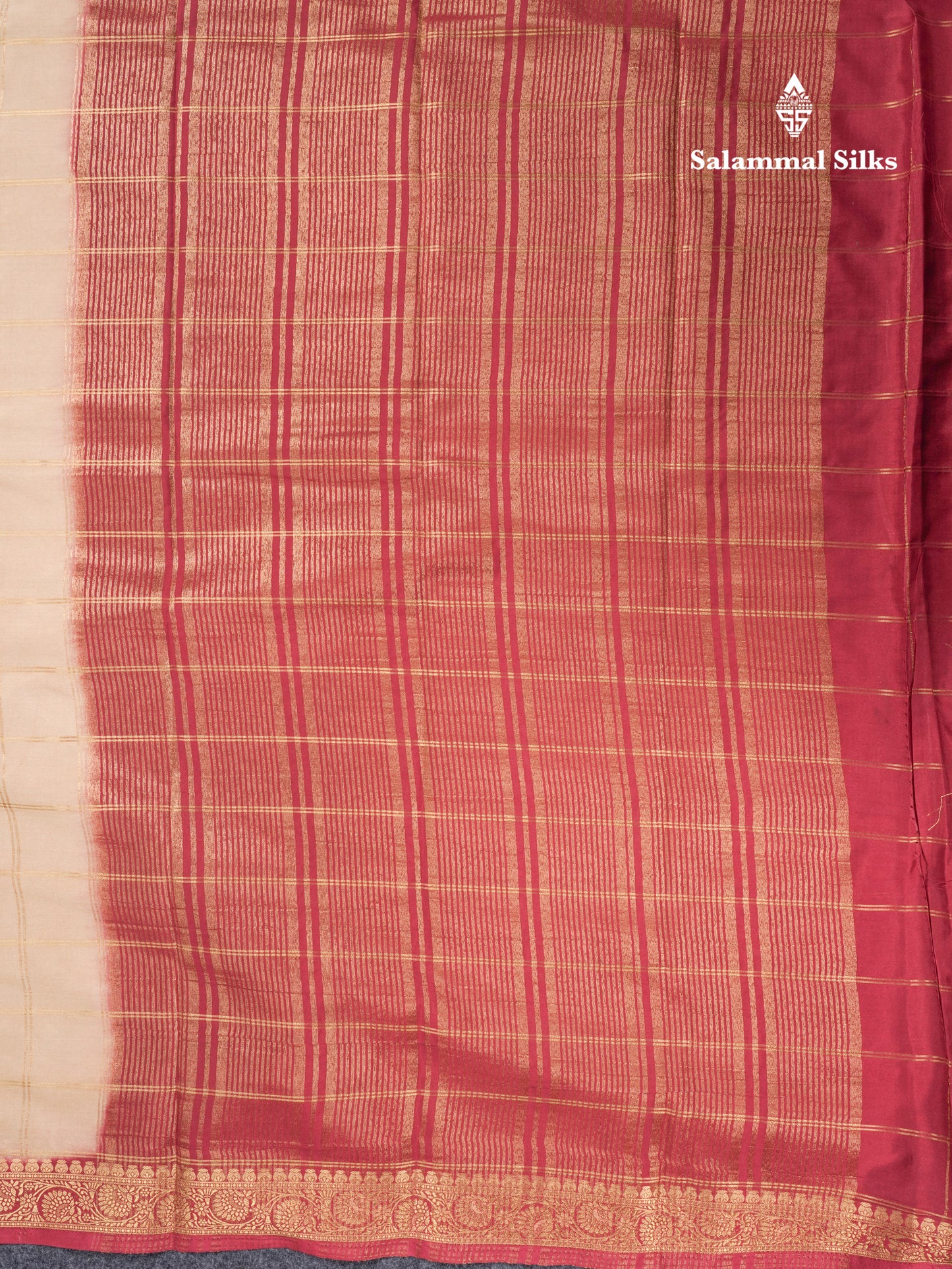 Sapphire Blue Semi Mysore Crepe Saree With Contrast Navy Blue Small Border