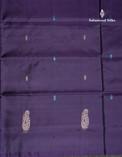 Dark Violet Banana Pinth Saree (Vaazhainaar Pattu) With Contrast Pink Blouse