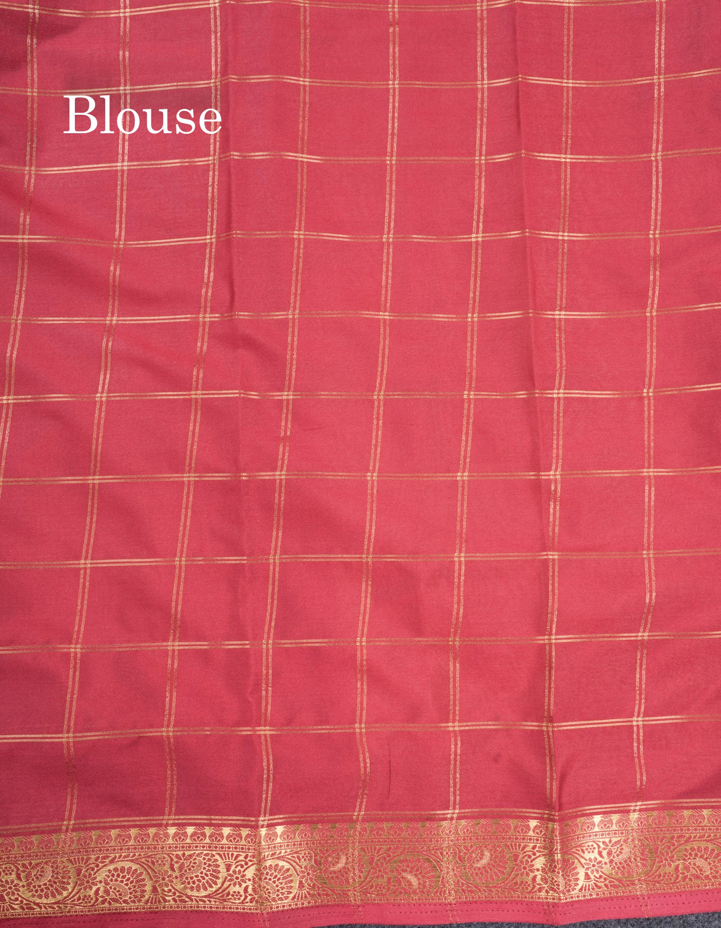 Sapphire Blue Semi Mysore Crepe Saree With Contrast Navy Blue Small Border