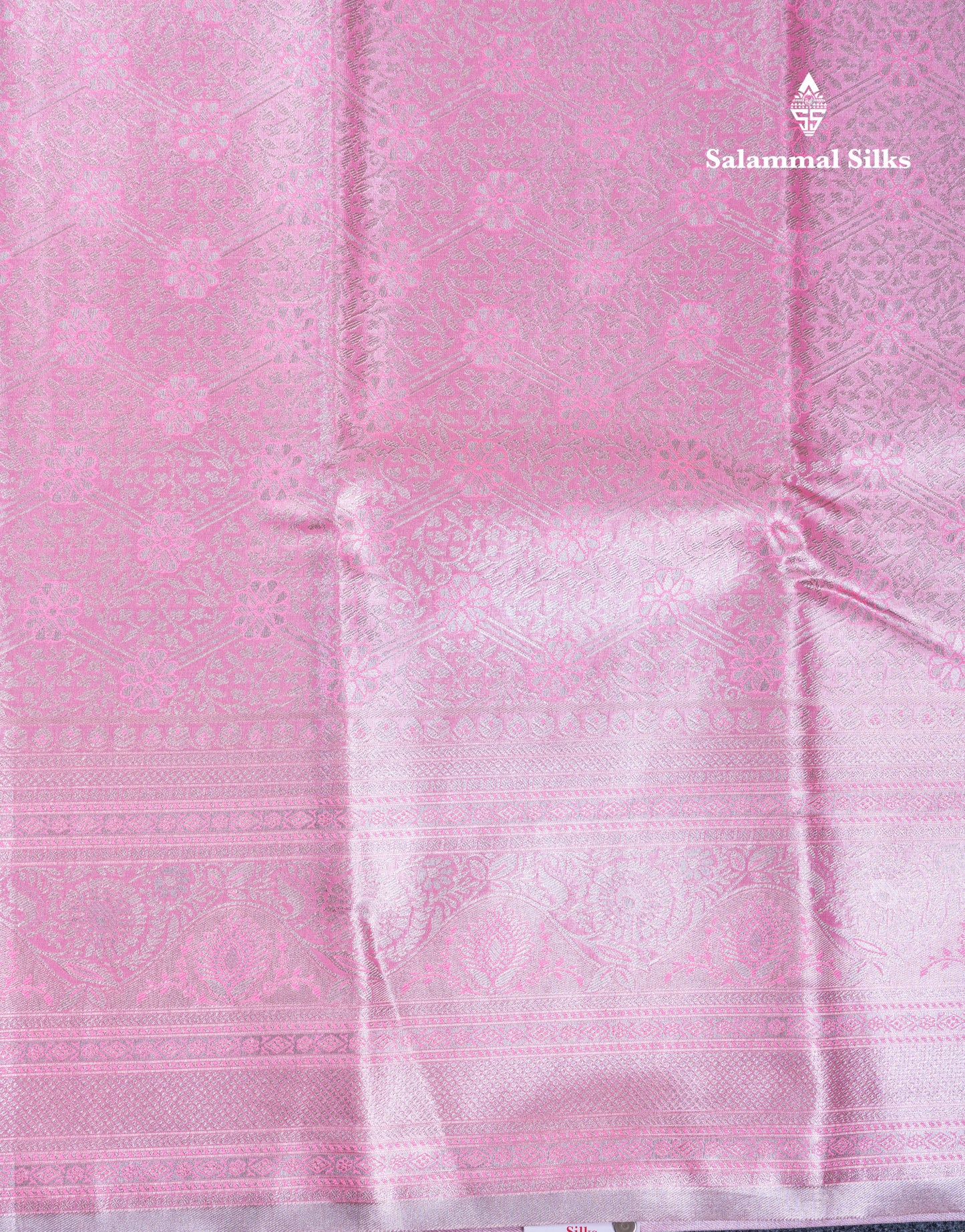 Lavender Bridal Tissue Semi Silk Saree With Traditional Evening Morning Border