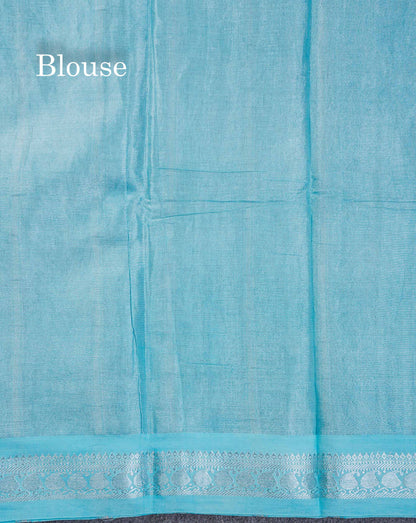 Stunning Pastel Violet Tissue Sungudi Cotton Saree With Small Traditional Silver Zari Border