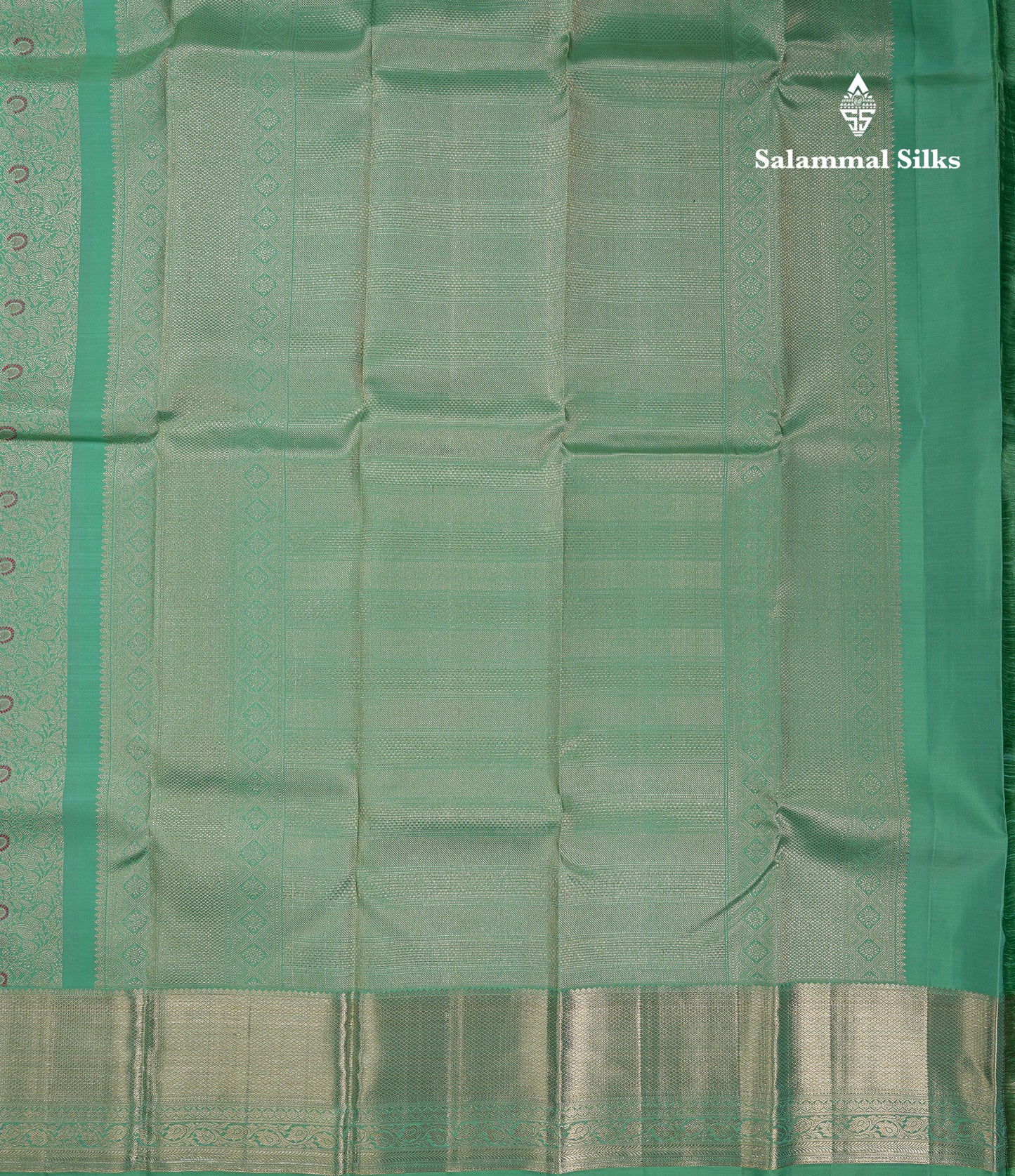 Beautiful Sapphire Green Bridal Meenakari Work Pure Kanjivaram Silk Saree With Traditional Border