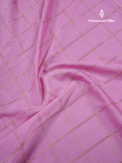 Sapphire Blue Semi Mysore Crepe Saree With Contrast Navy Blue Small Border