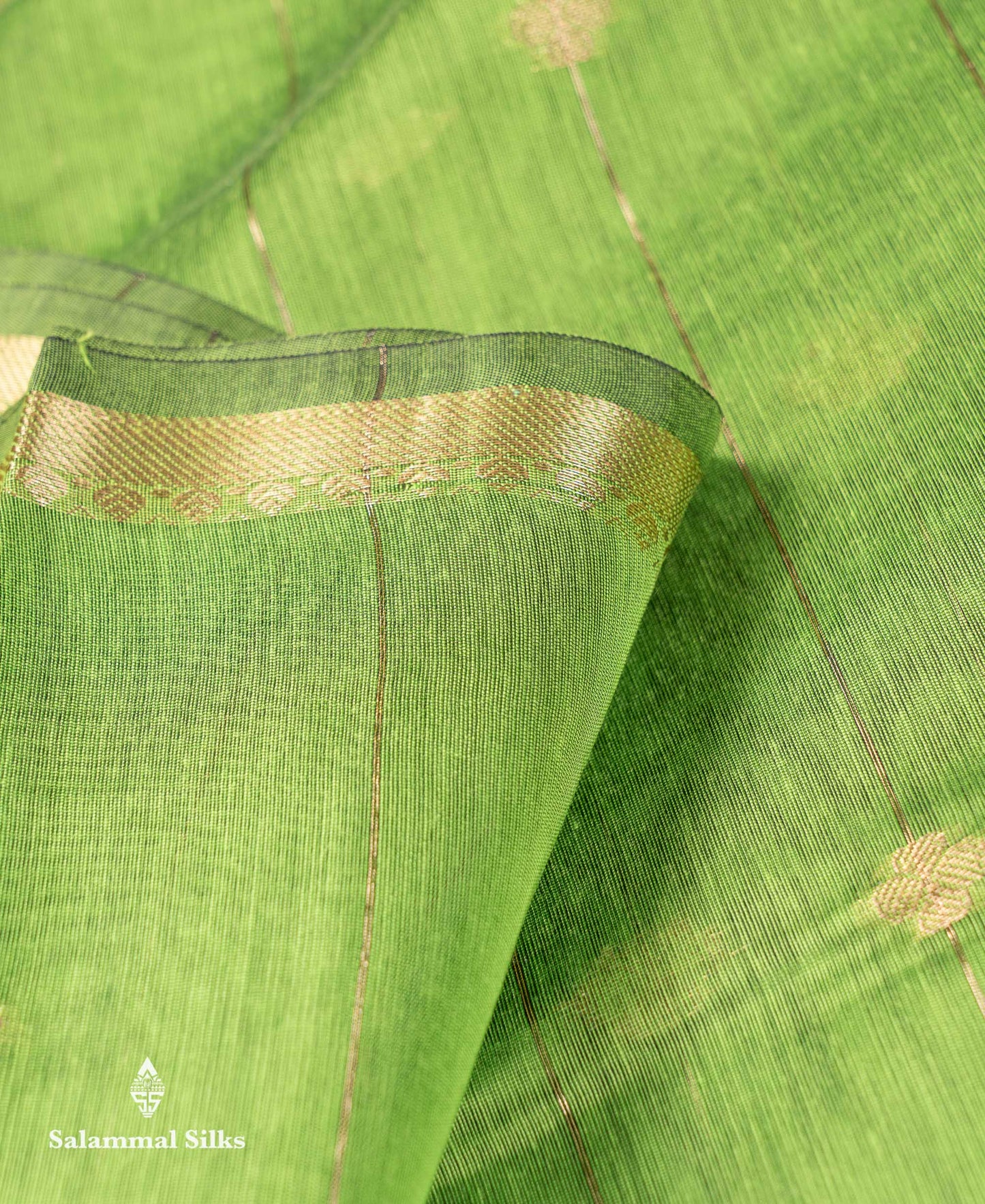 Beautiful Light Grey Stripes With Butta Maheshwar Cotton Saree With Contrast Black Blouse