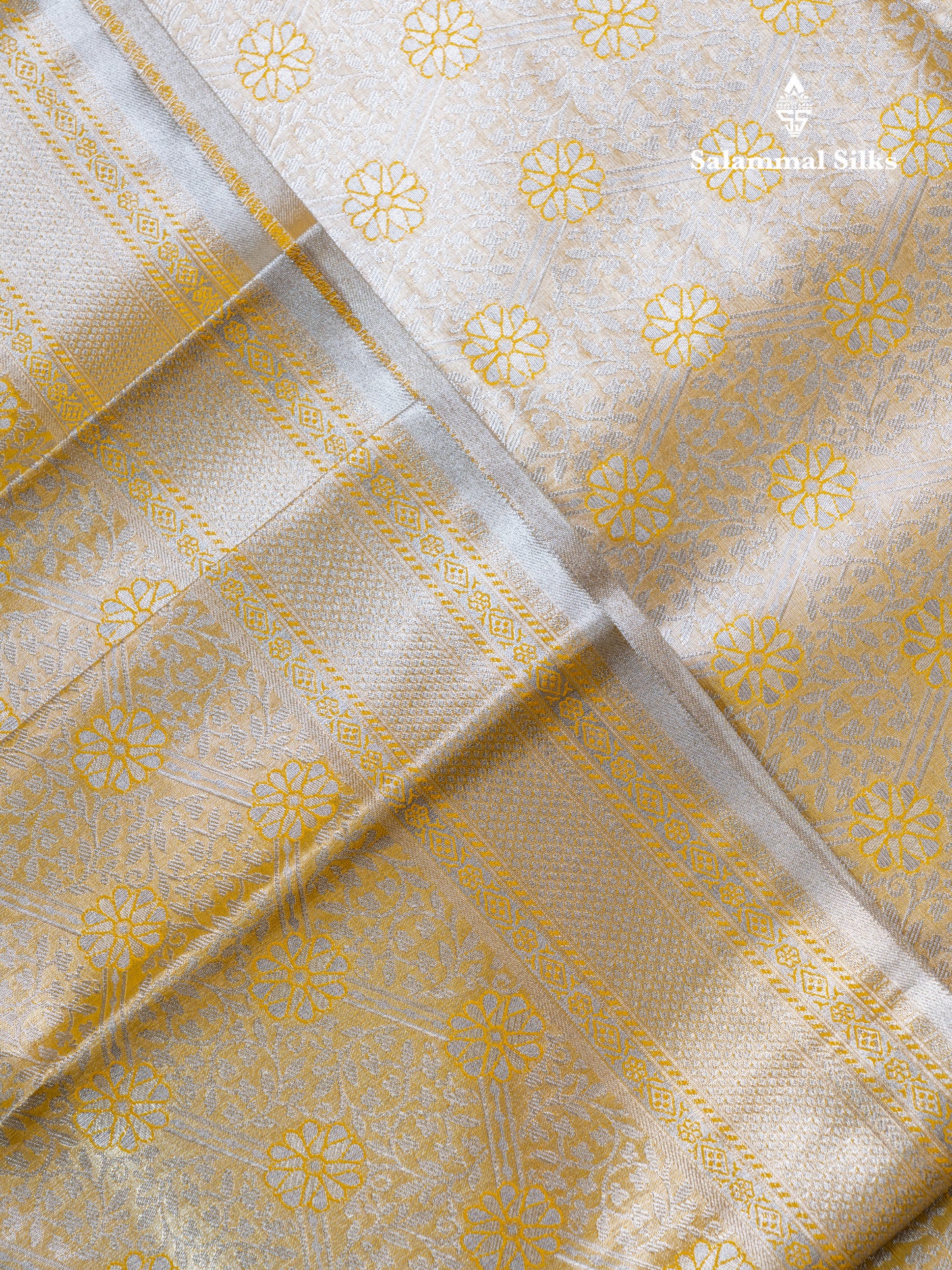 Sandal Bridal Tissue Semi Silk Saree With Traditional Evening Morning Border