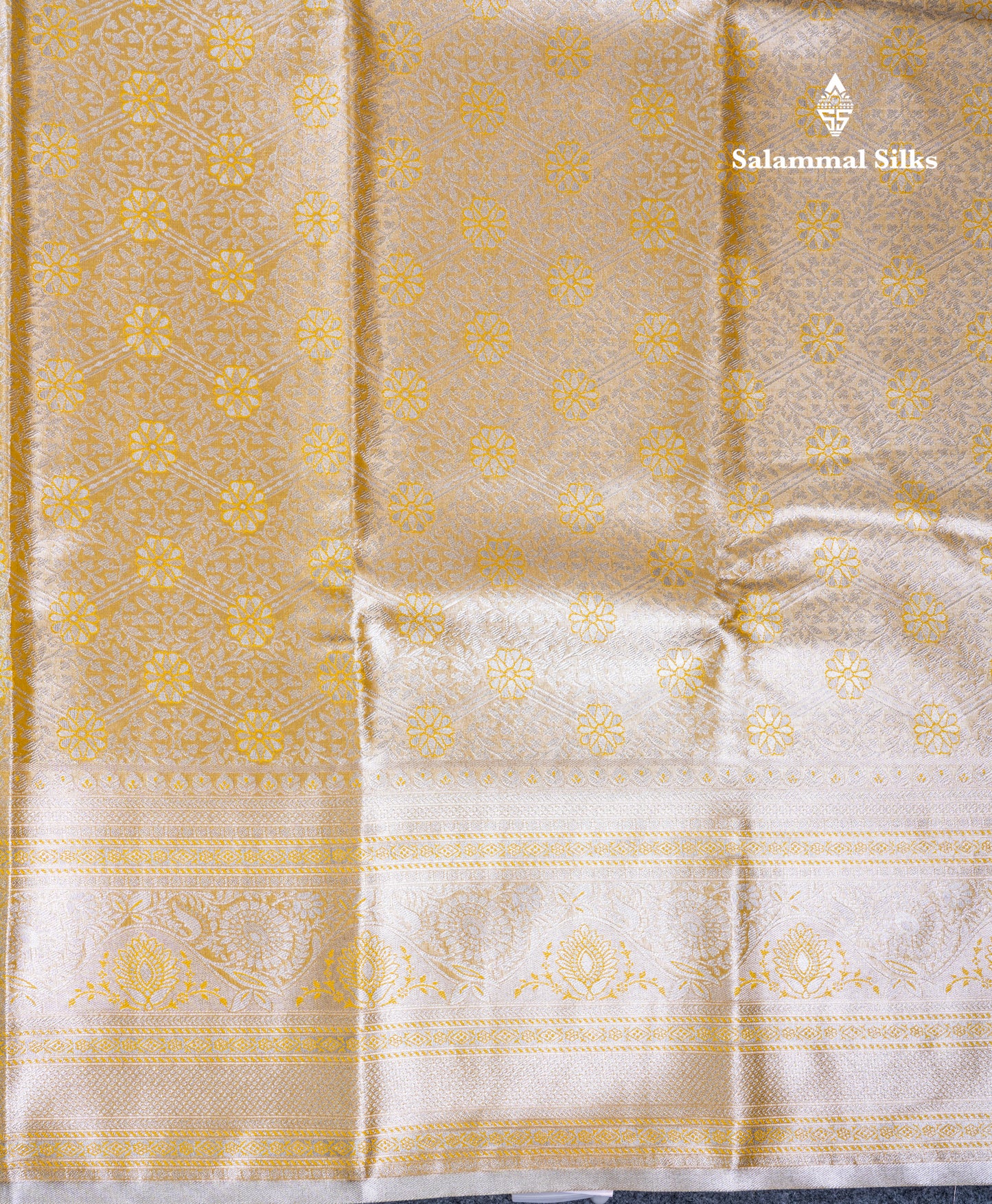 Sandal Bridal Tissue Semi Silk Saree With Traditional Evening Morning Border