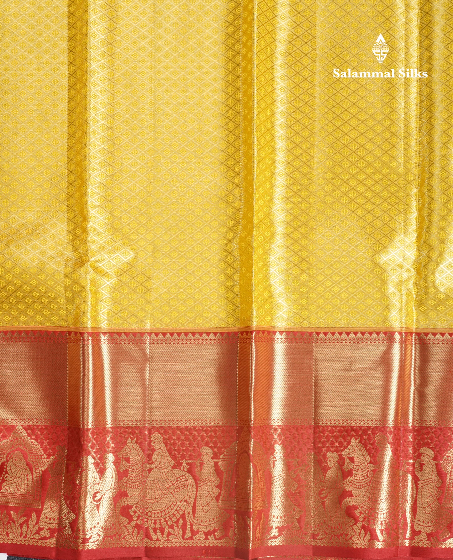 Beautiful Gold Colour Tissue Bridal Pure Kanjivaram Silk Saree With Contrast Reddish Maroon Pallaku Border
