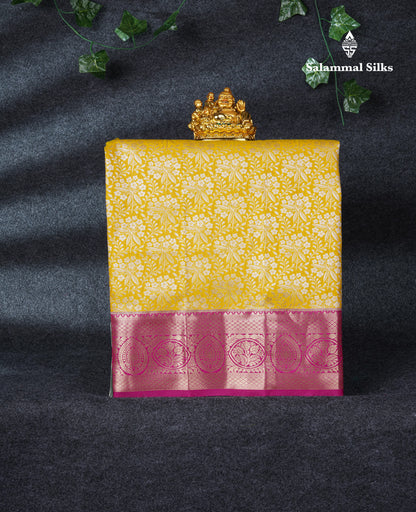 Semi Silk Pattu Pavadai (Parrot Green) With Chilly Red Blouse 21"