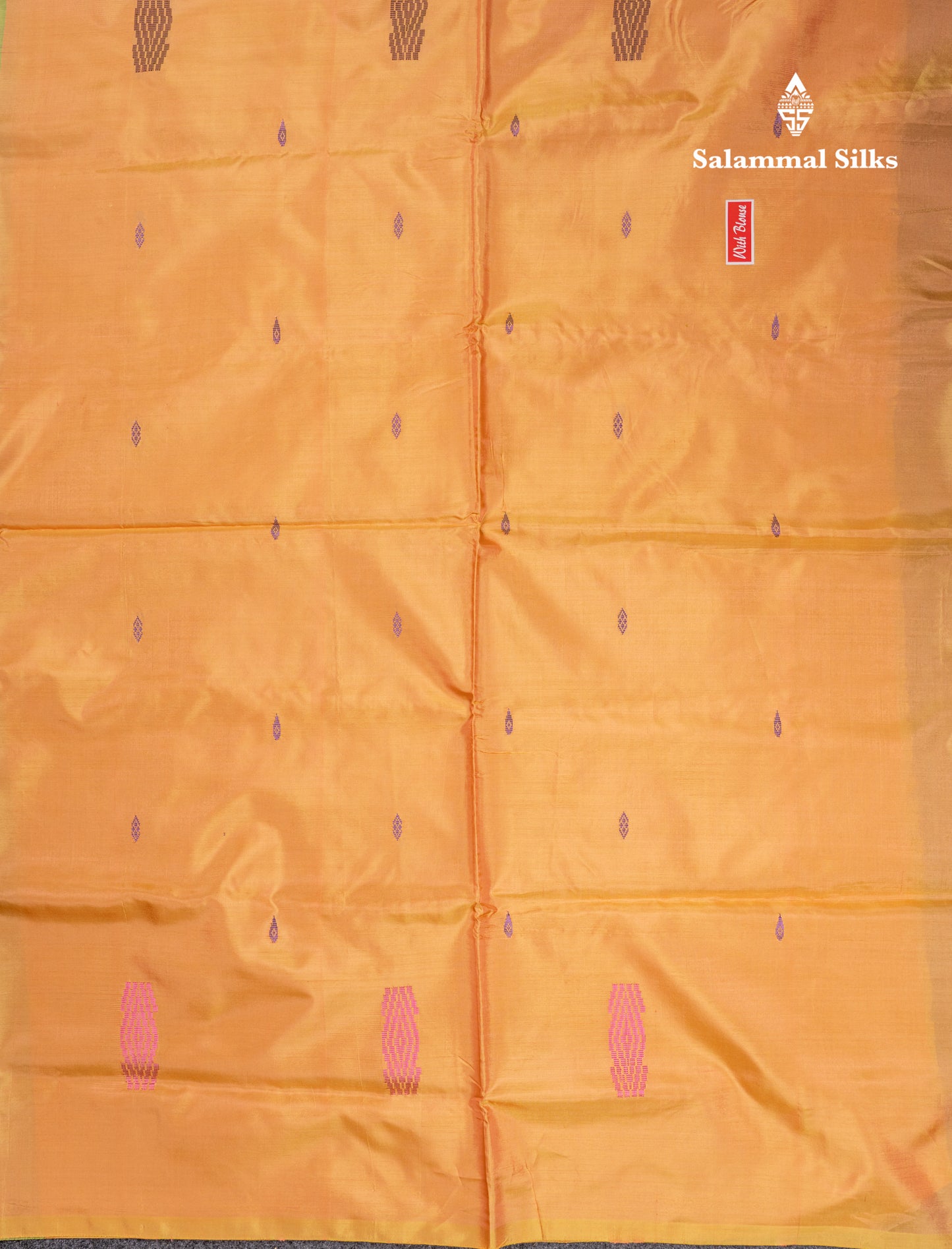 Onion Pink Banana Pinth Saree (Vaazhainaar Pattu) With Contrast Golden Yellow Blouse