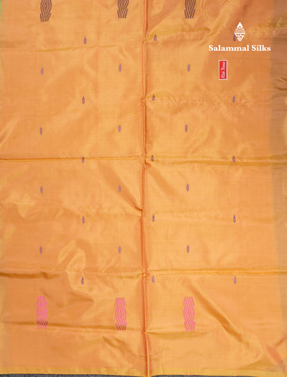 Onion Pink Banana Pinth Saree (Vaazhainaar Pattu) With Contrast Golden Yellow Blouse
