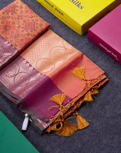 Beautiful Sea Blue Semi Soft Silk Saree With Contrast Light Purple Traditional Border