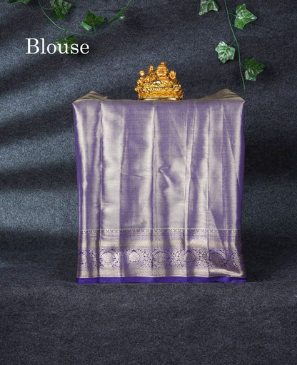 Semi Silk Pattu Pavadai Tissue (Purple) With Violet Blouse 21"