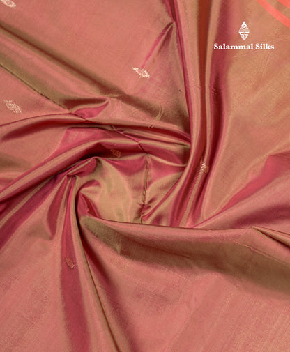 Onion Pink Banana Pinth Saree (Vaazhainaar Pattu) With Contrast Golden Yellow Blouse
