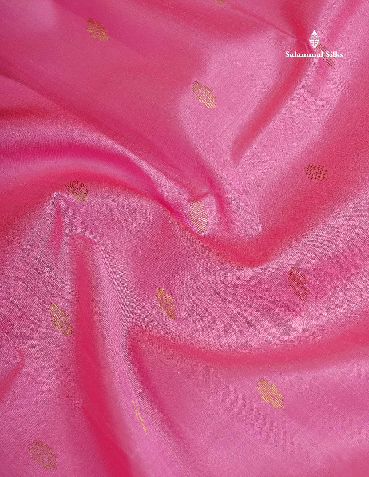One Side Border Pure Silk Saree - Light Pink With Contrast Orange Traditional Border