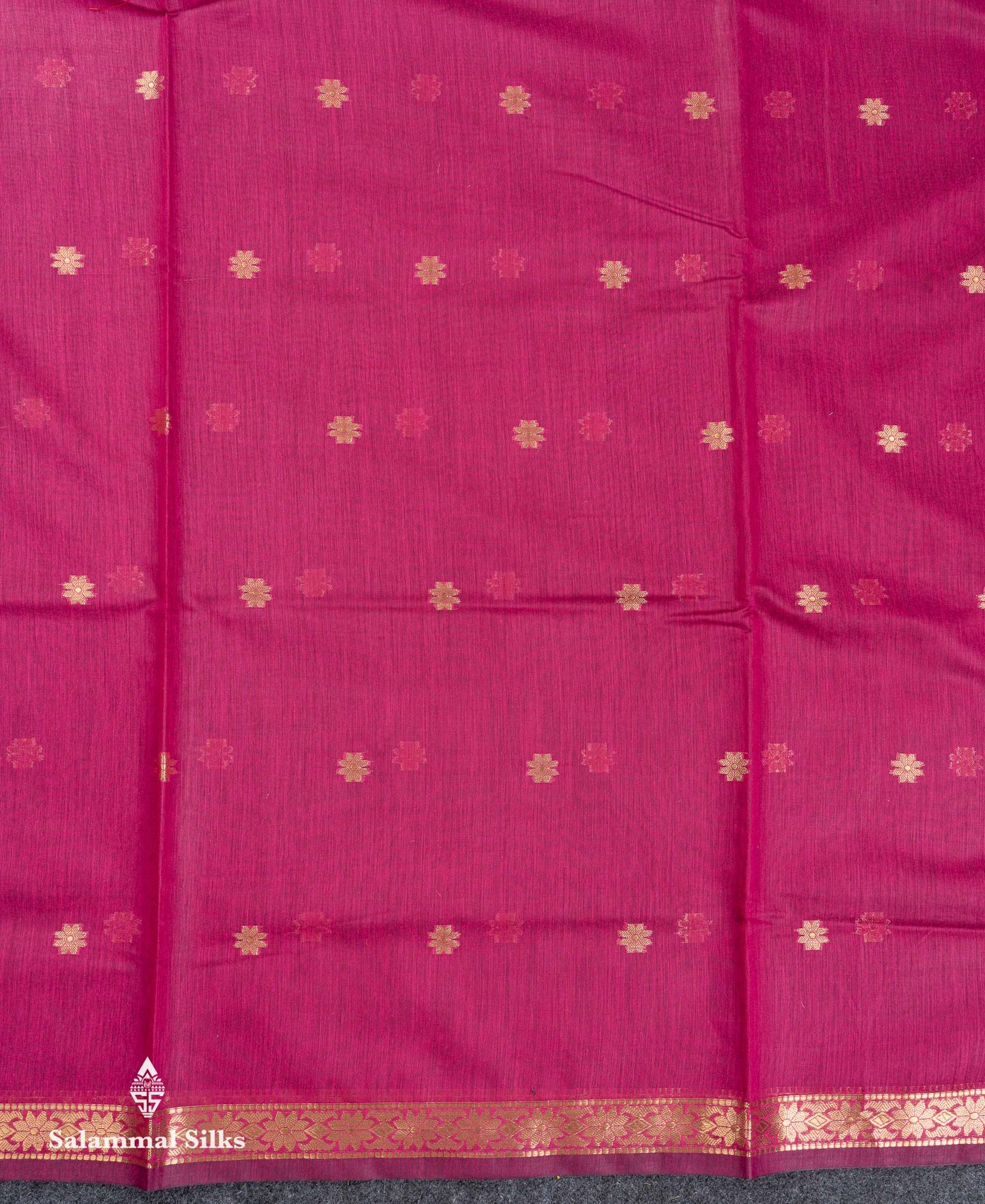 Beautiful Pink Maheshwar Cotton Saree With Contrast Blue Blouse