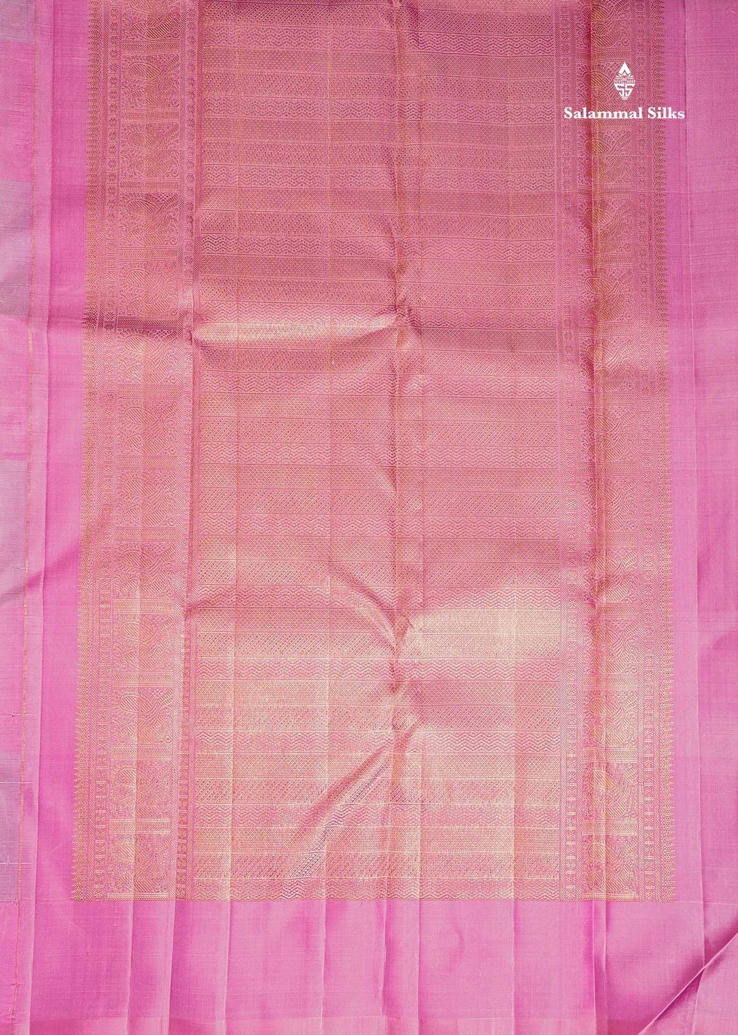 Pure Kanjivaram Silk Saree - Multicolour Big Checks With Traditional Buttas Along With Contrast Baby Pink Blouse