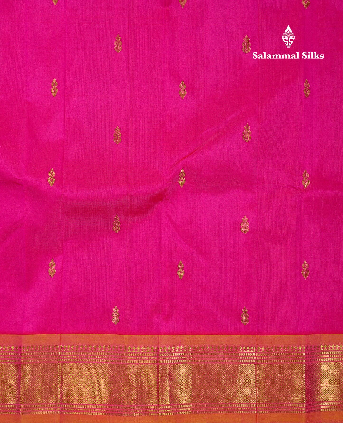 Beautiful Pink Pure Kanjivaram Silk Saree With Contrast Mustard Yellow Traditional One Side Border