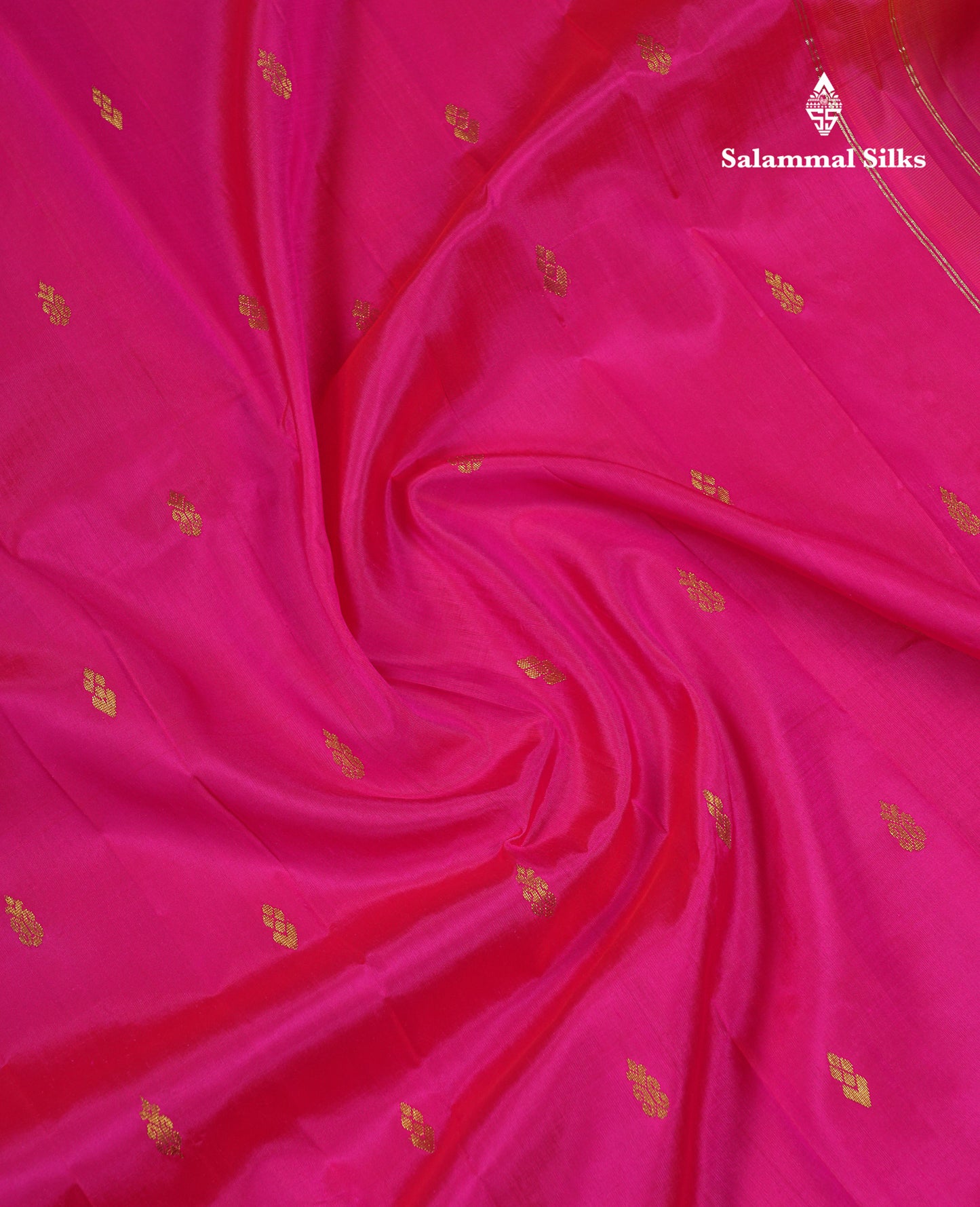 Beautiful Pink Pure Kanjivaram Silk Saree With Contrast Mustard Yellow Traditional One Side Border