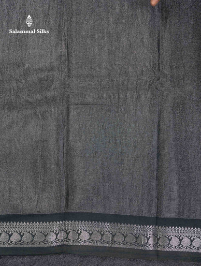 Stunning Pastel Violet Tissue Sungudi Cotton Saree With Small Traditional Silver Zari Border