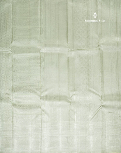 White Bridal Pure Kanjivaram Silk Saree With With Silver Zari Border