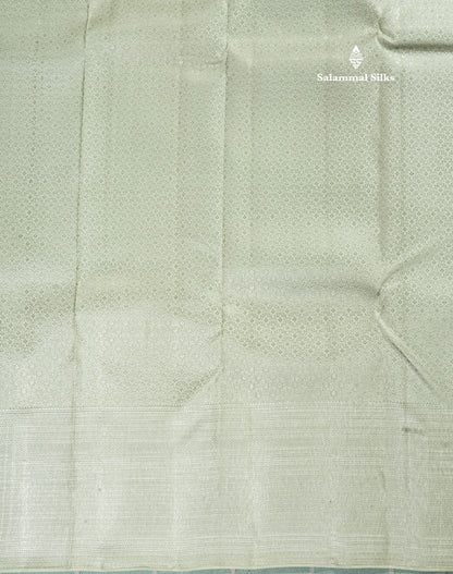 White Bridal Pure Kanjivaram Silk Saree With With Silver Zari Border