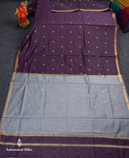 Beautiful Cream Grey Maheshwar Cotton Saree With Contrast Pink Blouse