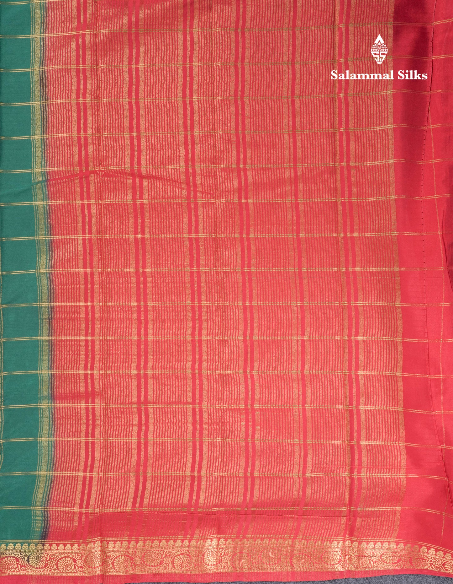 Sapphire Blue Semi Mysore Crepe Saree With Contrast Navy Blue Small Border