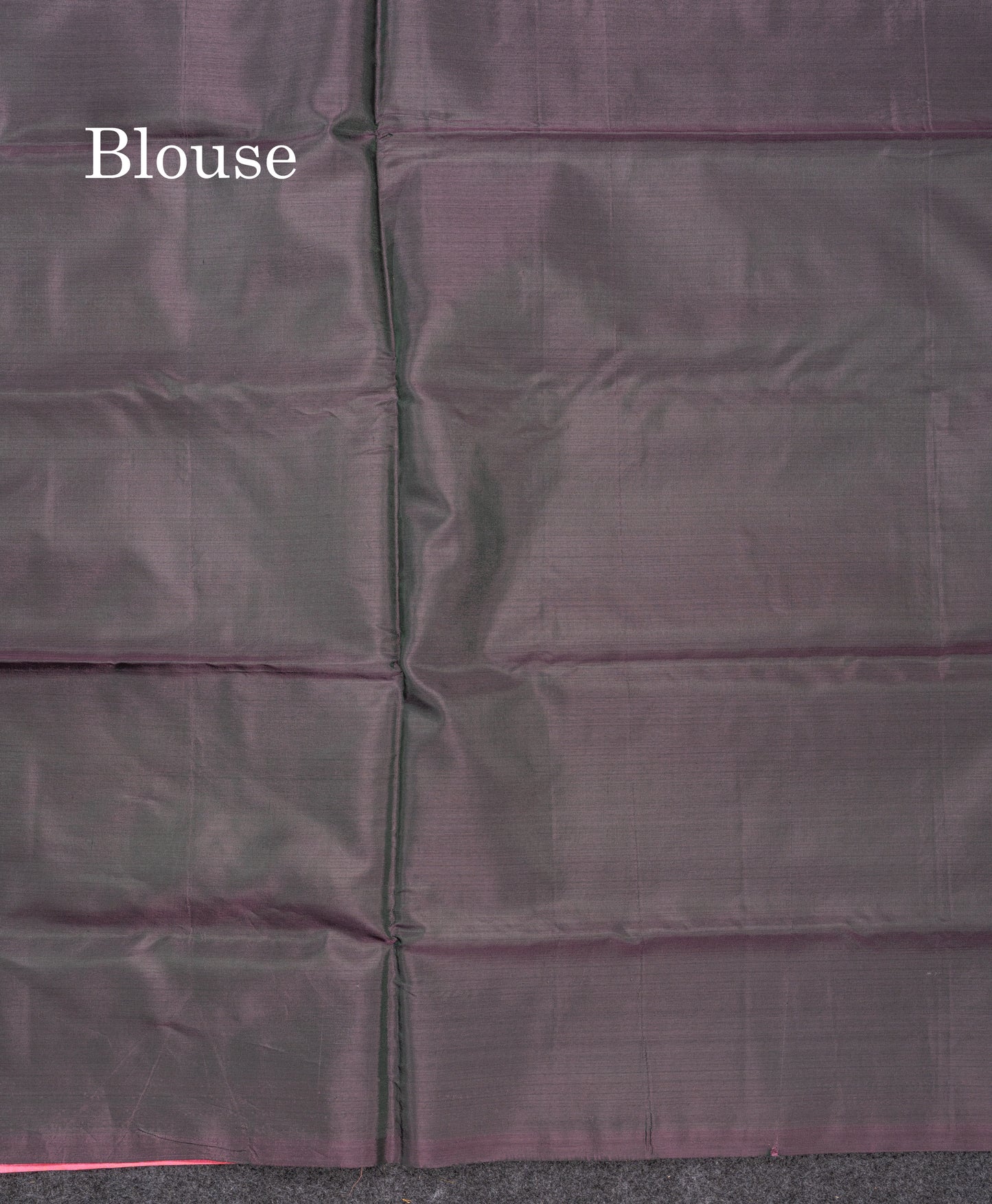 Peach Pink Banana Pinth Saree (Vaazhainaar Pattu) With Contrast Dual Tone Dark Violet Blouse