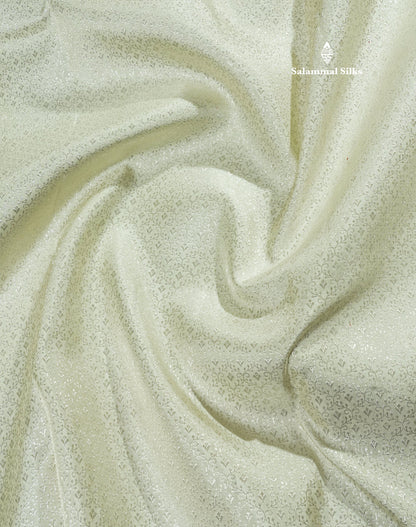 White Bridal Pure Kanjivaram Silk Saree With With Silver Zari Border