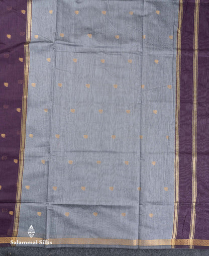 Beautiful Cream Grey Maheshwar Cotton Saree With Contrast Pink Blouse