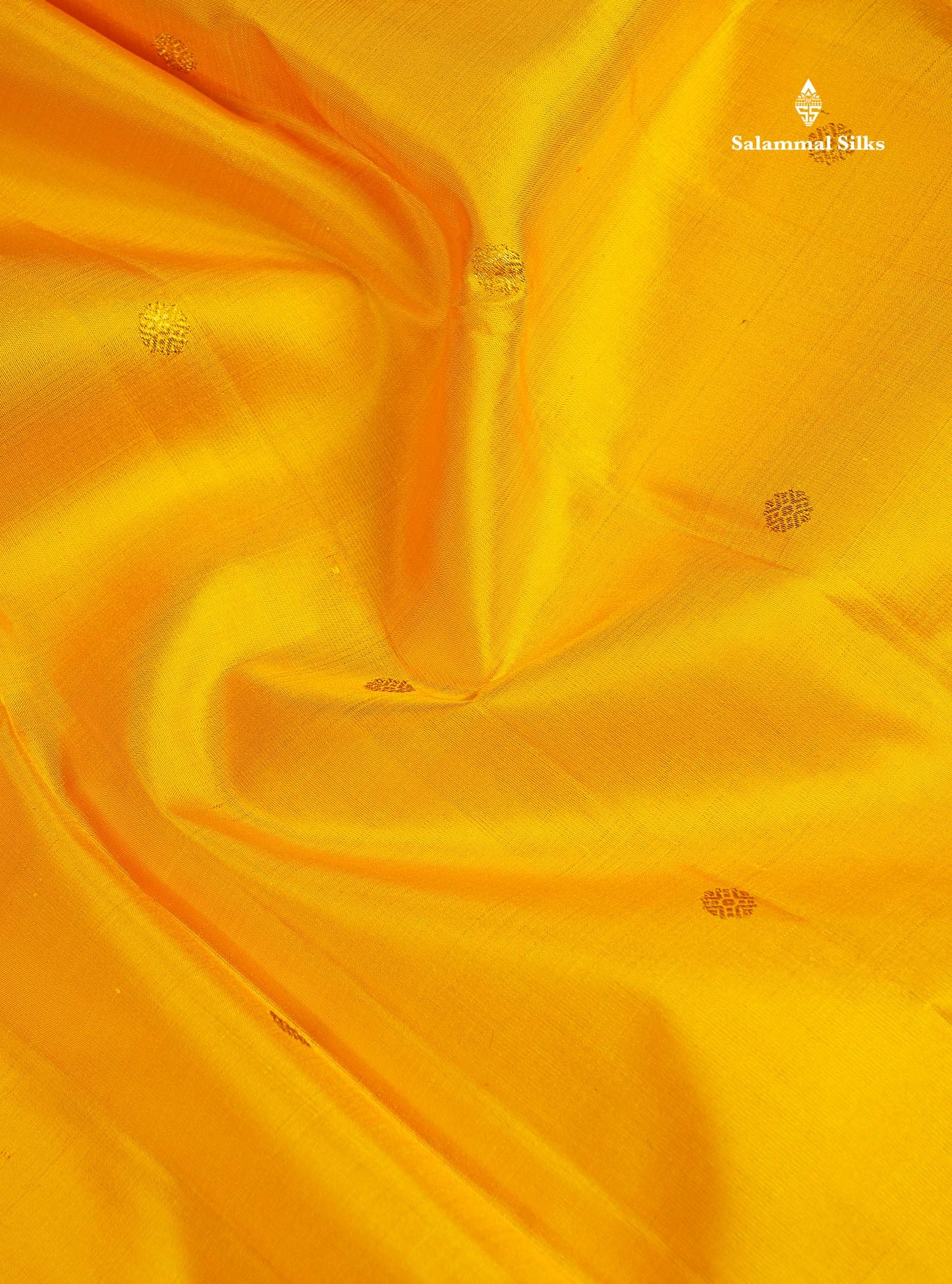 Korvai Pure Kanjivaram Silk Saree - Mustard Yellow Zari Butta Along With Contrast Magenta Traditional Rettapet Border