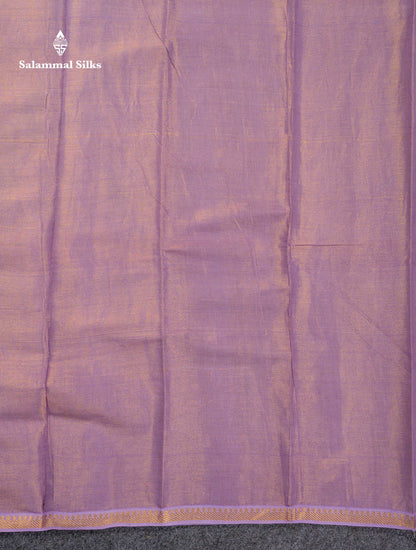 Stunning Lavender Tissue Sungudi Cotton Saree With Small Traditional Zari Border