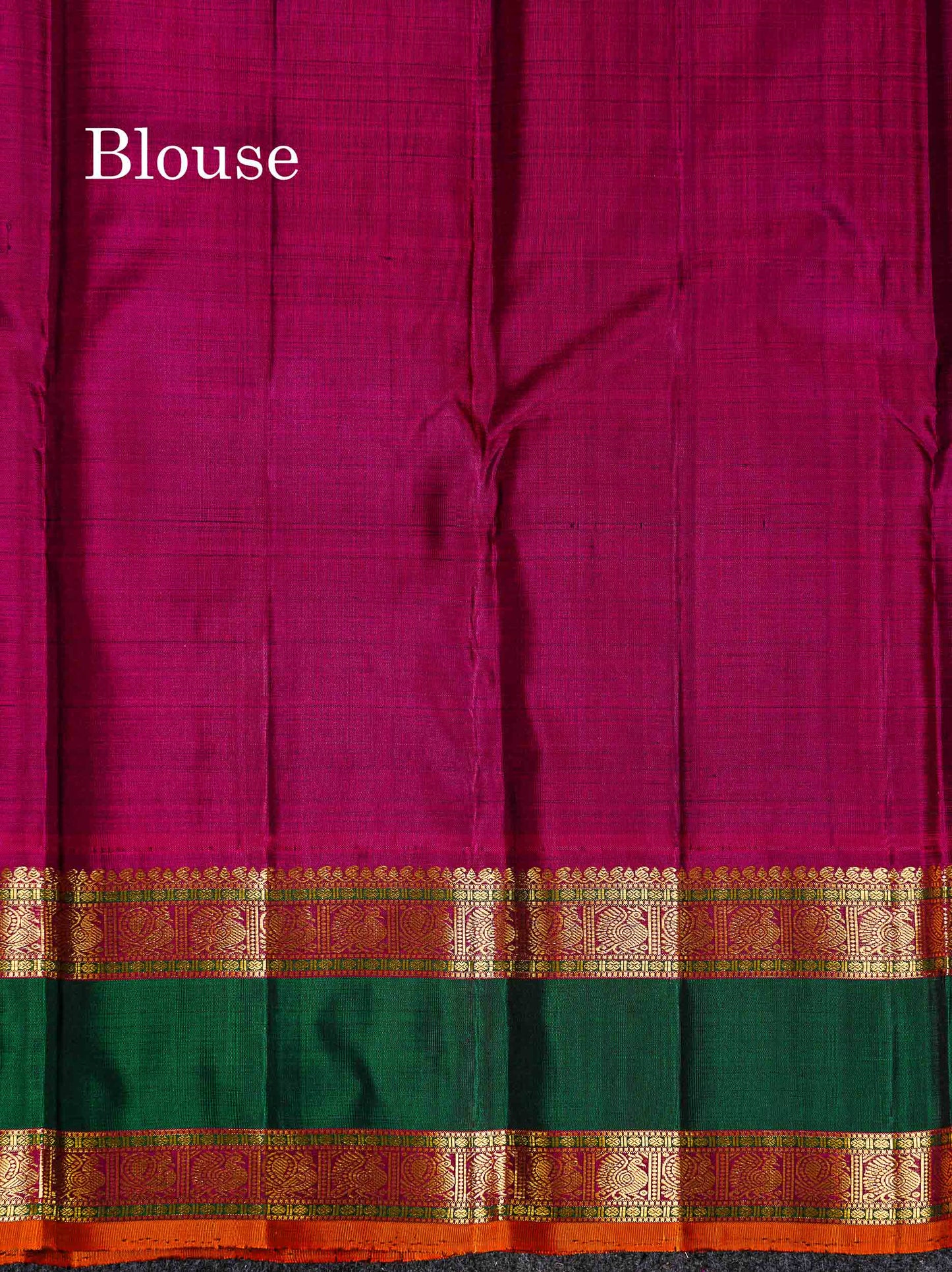 Korvai Pure Kanjivaram Silk Saree - Mustard Yellow Zari Butta Along With Contrast Magenta Traditional Rettapet Border