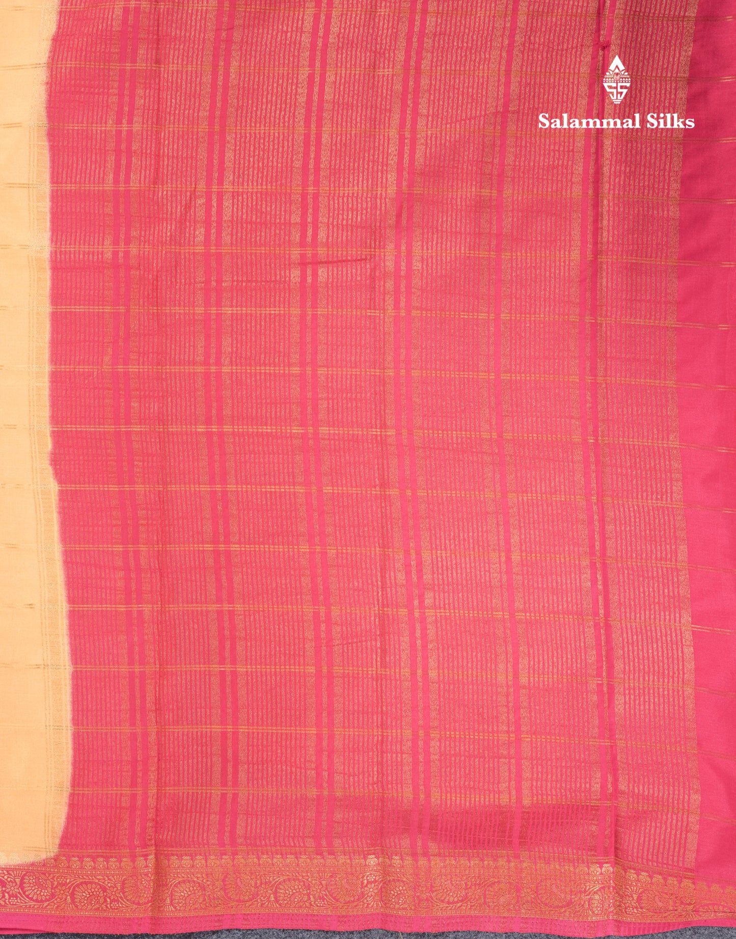 Sapphire Blue Semi Mysore Crepe Saree With Contrast Navy Blue Small Border