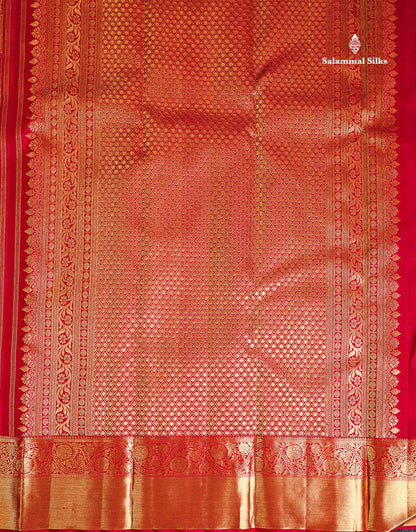 Bridal Pure Kanjivaram Silk Saree - Dual Tone Maroon Checks Pattern With Traditional Border