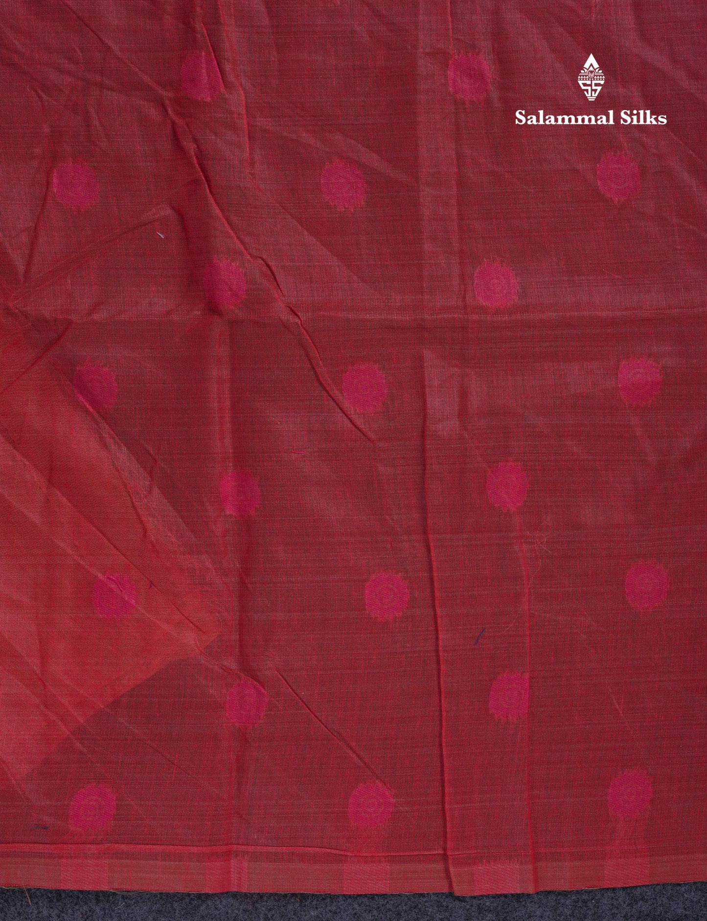 Beautiful Dark Peach Muga Cotton Saree With Contrast Maroon Blouse